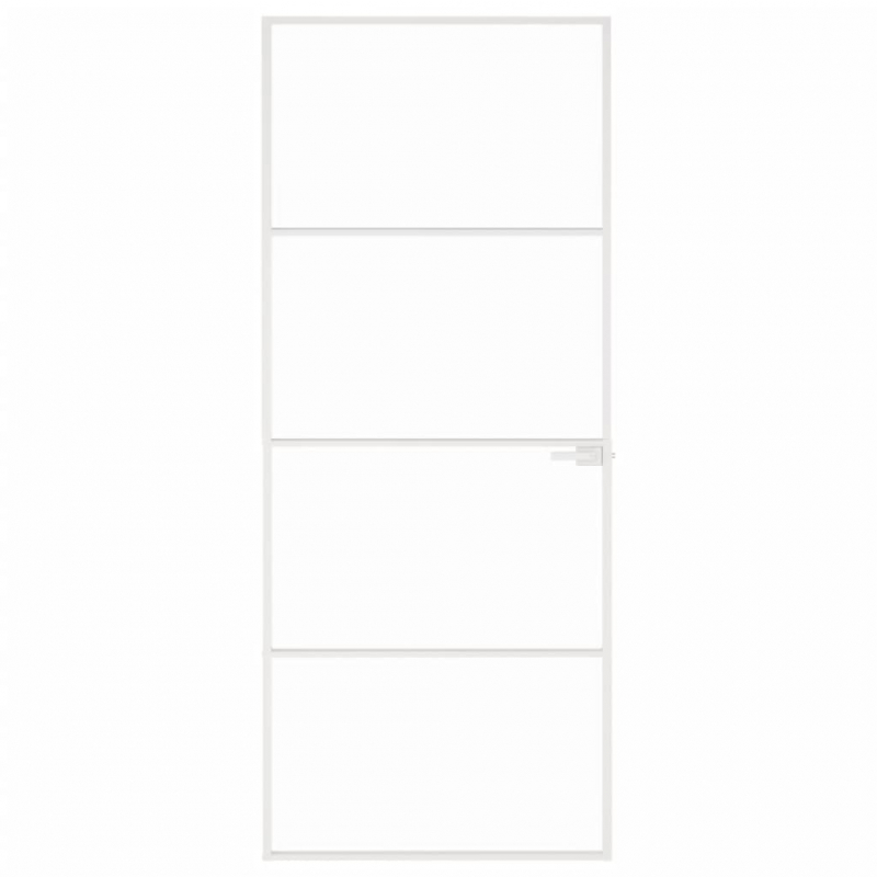 Innentür Weiß 83x201,5 cm Hartglas & Aluminium Schlank