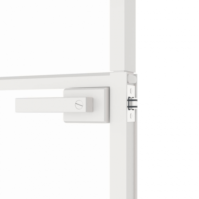 Innentür Weiß 83x201,5 cm Hartglas & Aluminium Schlank