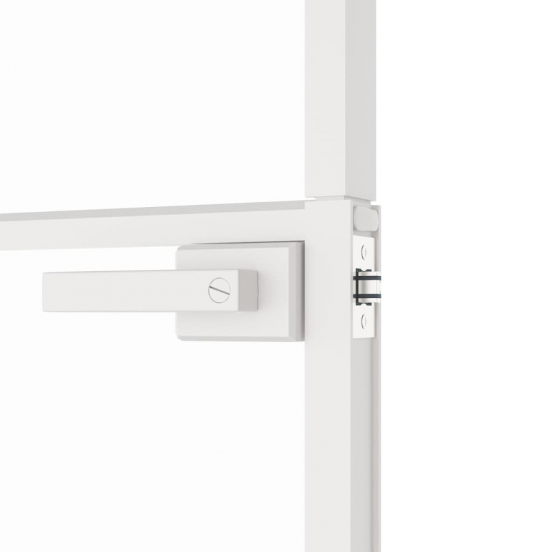 Innentür Weiß 102x201,5 cm Hartglas & Aluminium Schlank