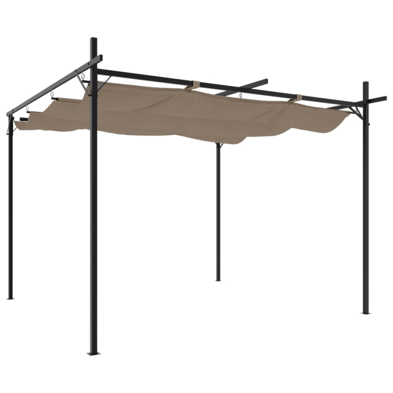 Pergola mit Schiebedach Taupe 295x292x230 cm