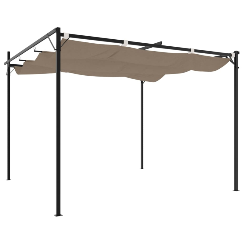 Pergola mit Schiebedach Taupe 295x292x230 cm