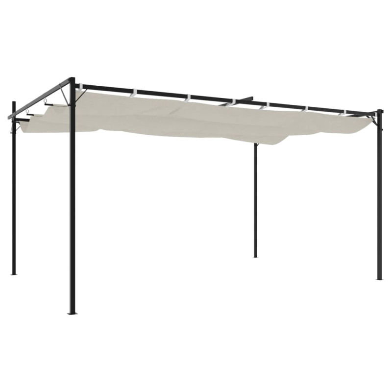 Pergola mit Schiebedach Creme 395x292x230 cm