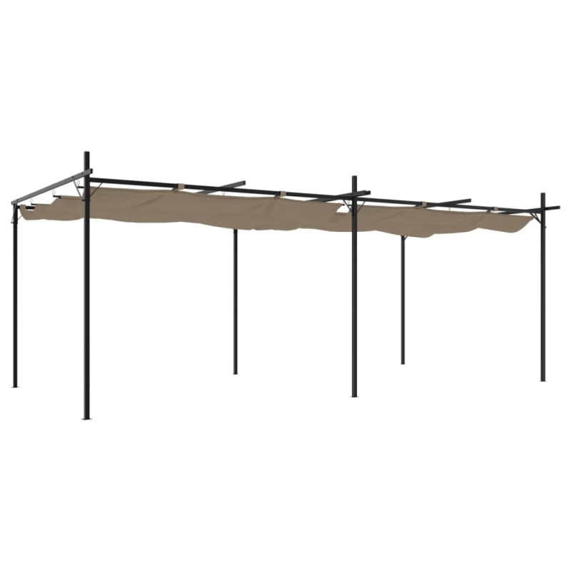 Pergola mit Schiebedach Taupe 589x292x230 cm