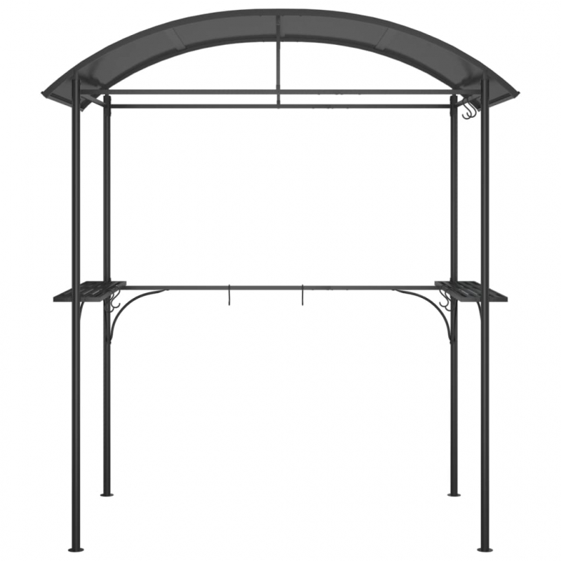 Grillpavillon mit Seitenregalen Anthrazit 220x115x230 cm Stahl