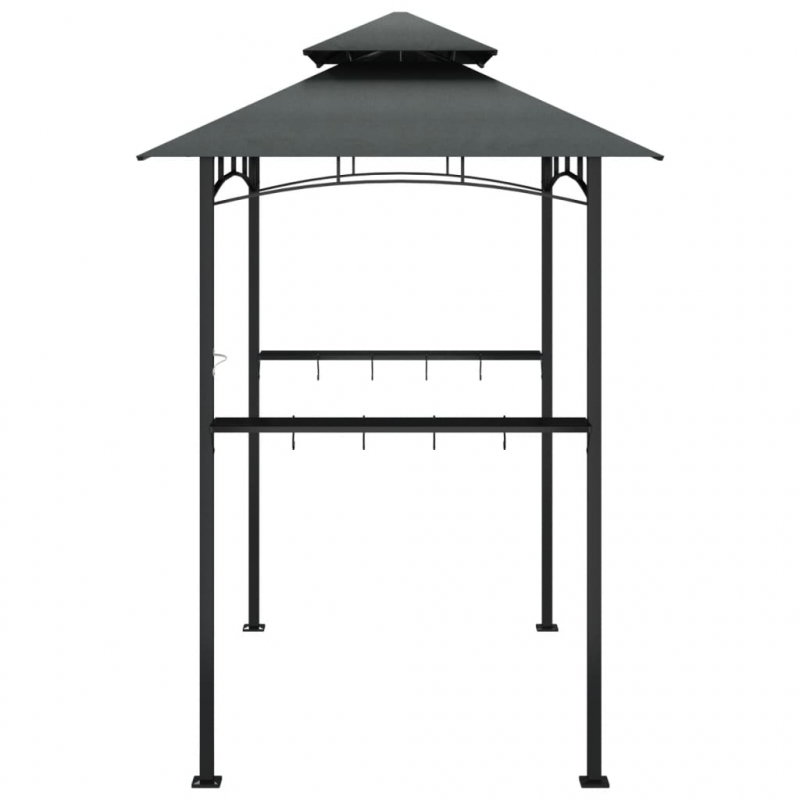 Grillpavillon mit Seitenregalen Anthrazit 240x150x243 cm Stahl