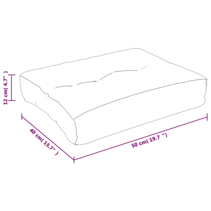 Palettenkissen Türkis 50x40x12 cm Stoff