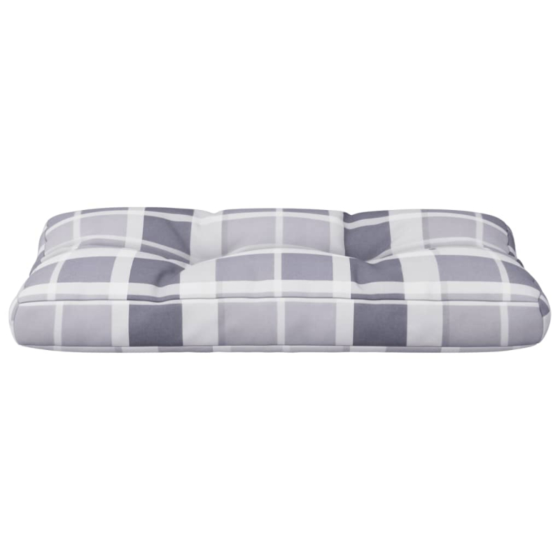 Palettenkissen Grau Karomuster 80x40x12 cm Stoff