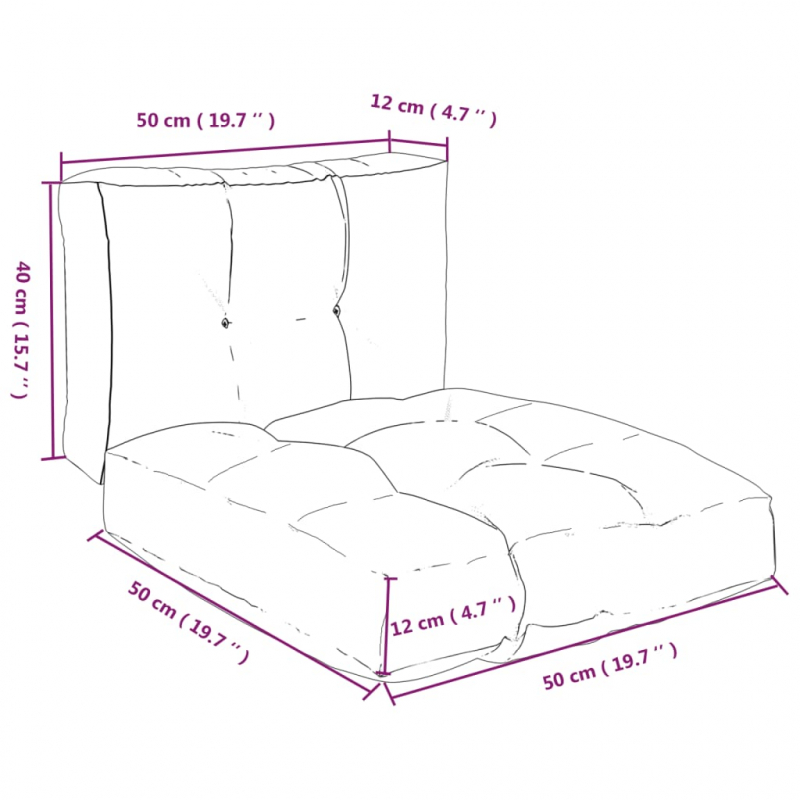 Palettenkissen 2-tlg. Mehrfarbig Stoff