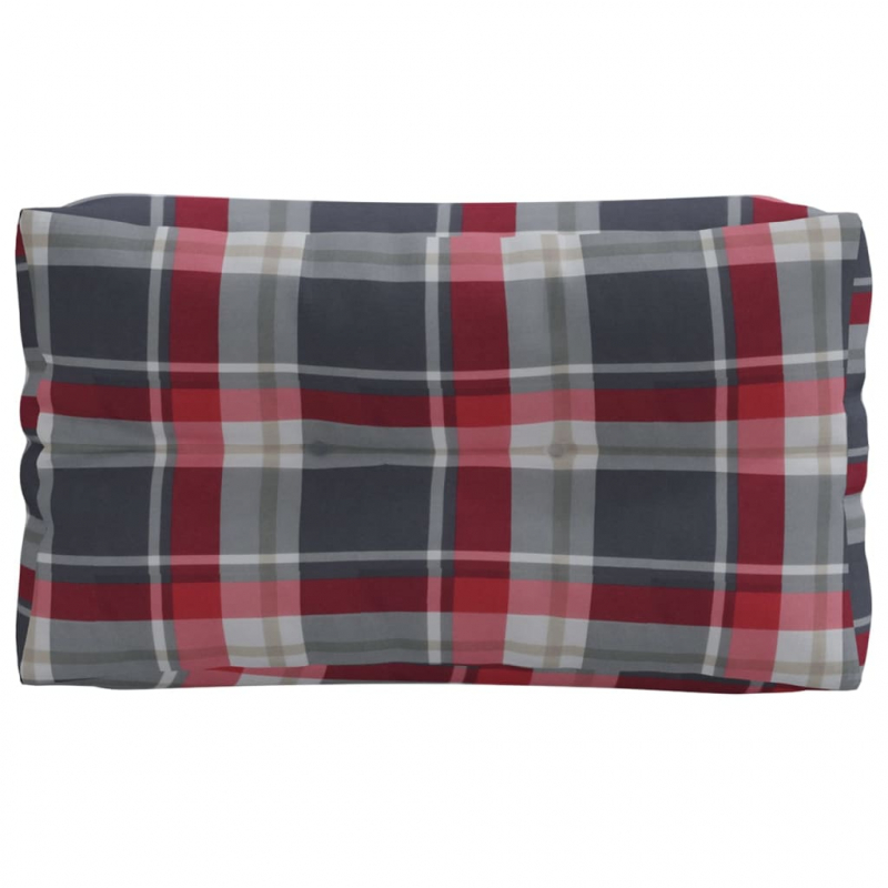 Palettenkissen 2-tlg. Rot Karomuster Stoff