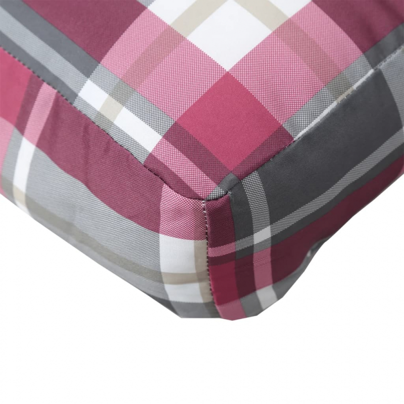 Palettenkissen 2-tlg. Rot Karomuster Stoff