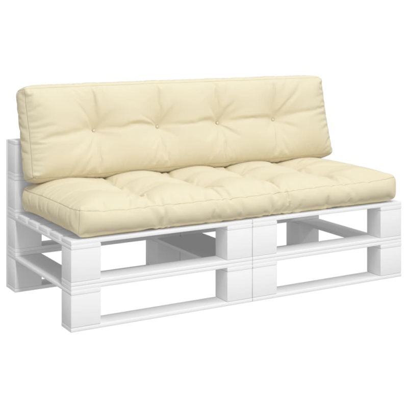 Palettenkissen 2-tlg. Creme Stoff