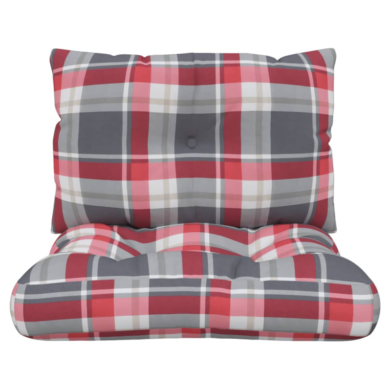 Palettenkissen 2-tlg. Rot Karomuster Stoff