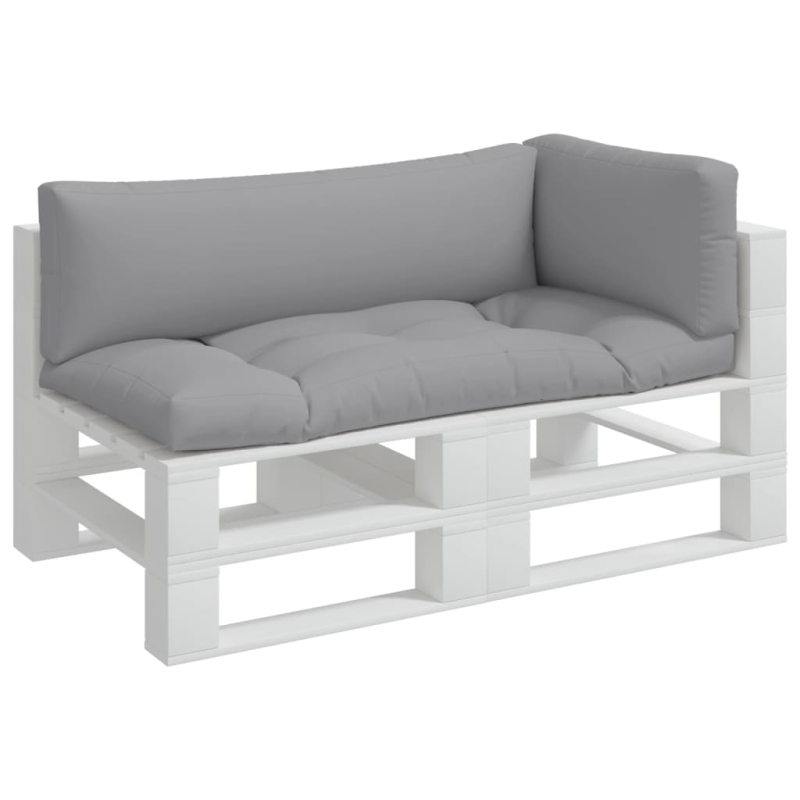 Palettenkissen 3-tlg. Grau Stoff