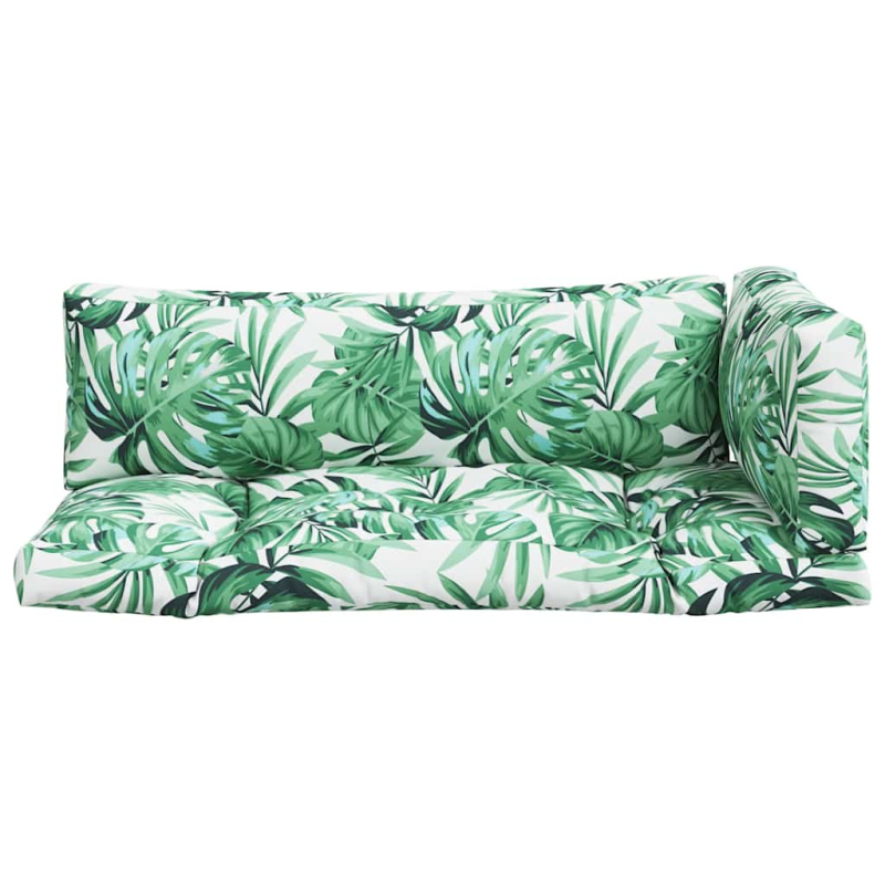 Palettenkissen 3-tlg. Blattmuster Stoff