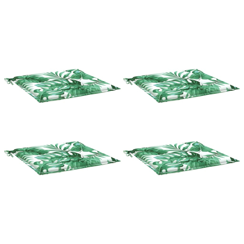 Stuhlkissen 4 Stk. Blattmuster 40x40x3 cm Stoff