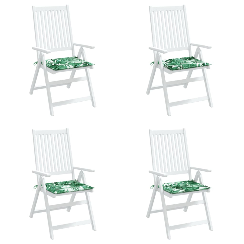 Stuhlkissen 4 Stk. Blattmuster 40x40x3 cm Stoff