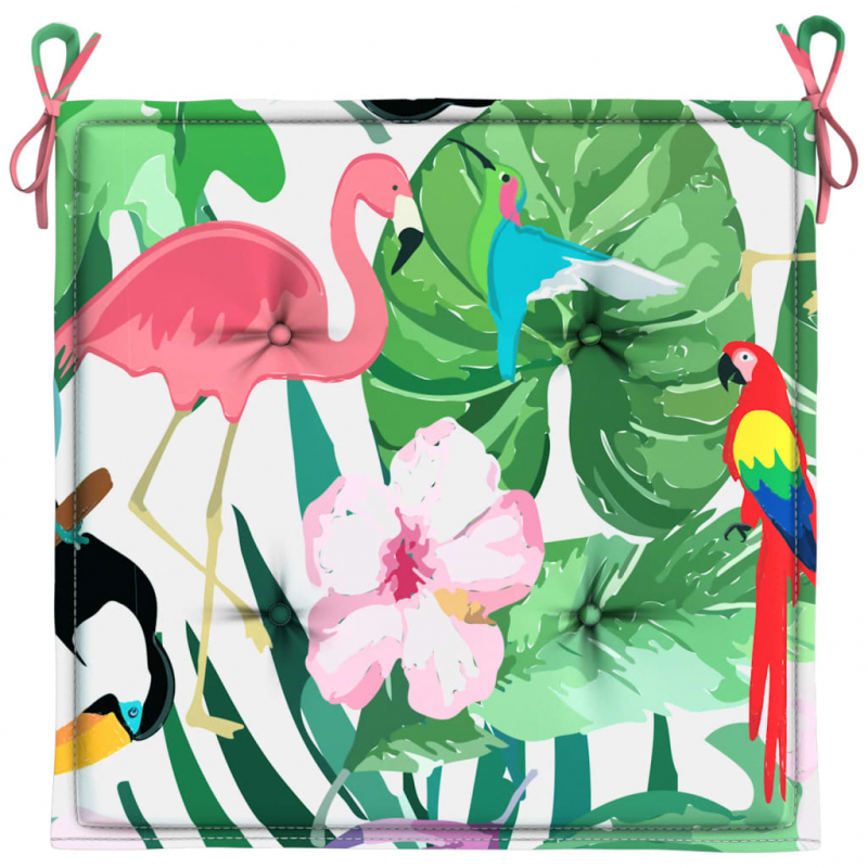 Gartenstuhl-Kissen 4 Stk. Mehrfarbig 40x40x4 cm Stoff