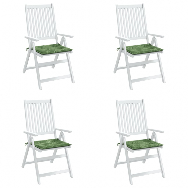 Stuhlkissen 4 Stk. Blattmuster 40x40x4 cm Stoff