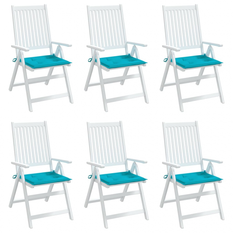Gartenstuhl-Kissen 6 Stk. Türkis 40x40x4 cm Stoff