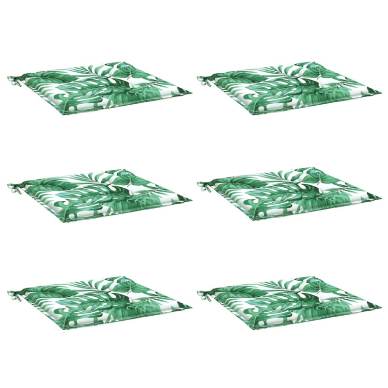 Sitzkissen 6 Stk. Blattmuster 50x50x3 cm Stoff