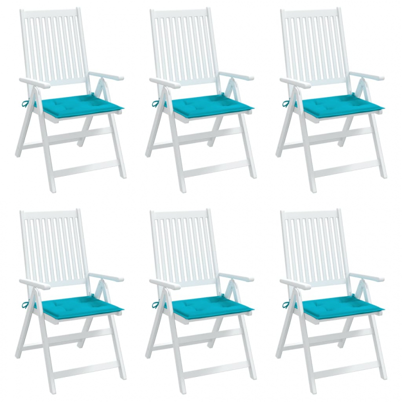 Gartenstuhl-Kissen 6 Stk. Türkis 50x50x4 cm Stoff