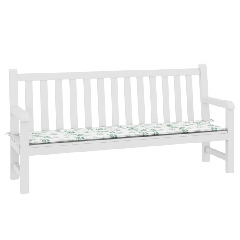 Gartenbank-Auflage Blattmuster 200x50x4 cm Stoff