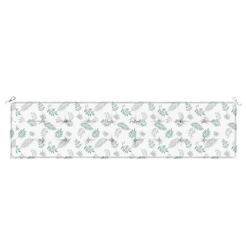 Gartenbank-Auflage Blattmuster 200x50x4 cm Stoff