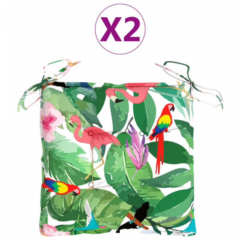 Stuhlkissen 2 Stk. Mehrfarbig 50x50x7 cm Oxford-Gewebe