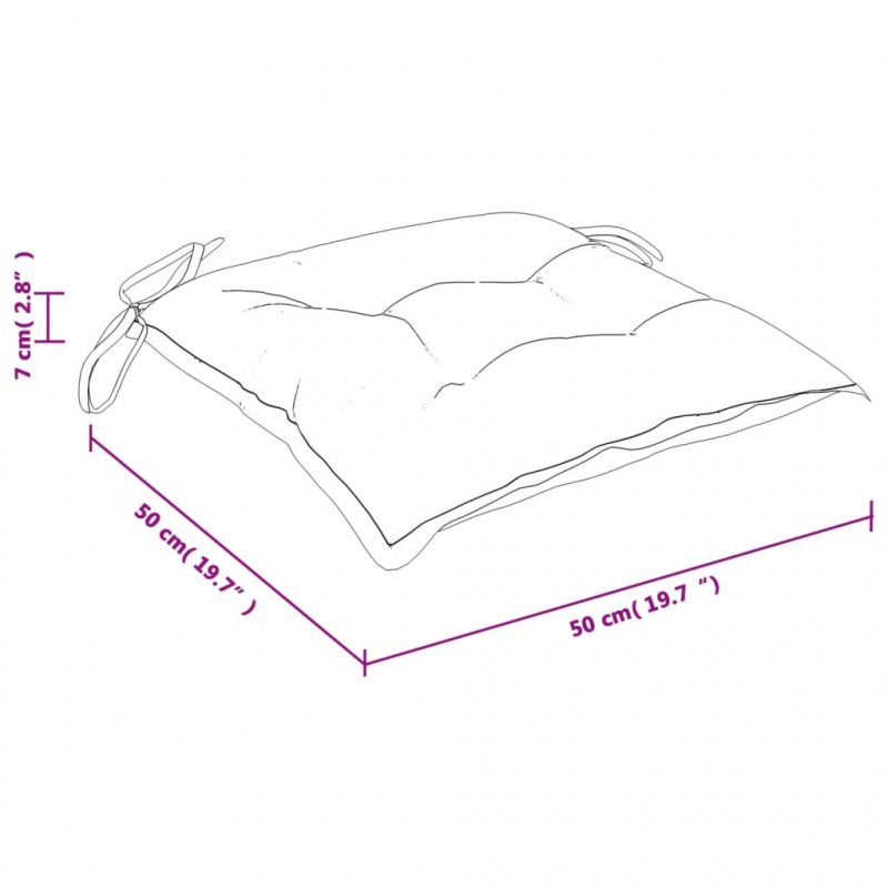 Stuhlkissen 4 Stk. Blattmuster 50x50x7 cm Oxford-Gewebe