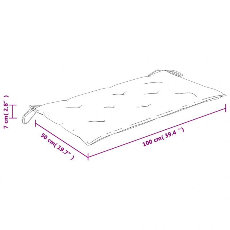 Gartenbank-Auflage Mehrfarbig 100x50x7 cm Oxford-Gewebe