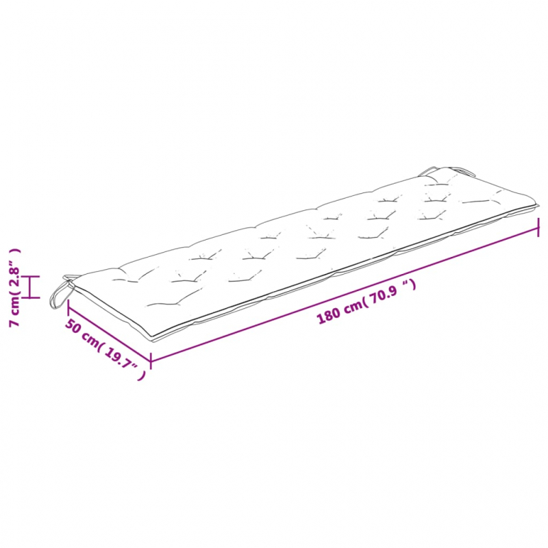 Gartenbank-Auflage Mehrfarbig 180x50x7 cm Oxford-Gewebe
