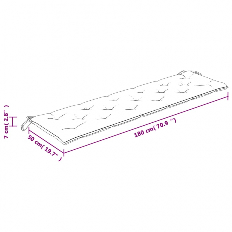 Gartenbank-Auflage Türkis 180x50x7 cm Oxford-Gewebe
