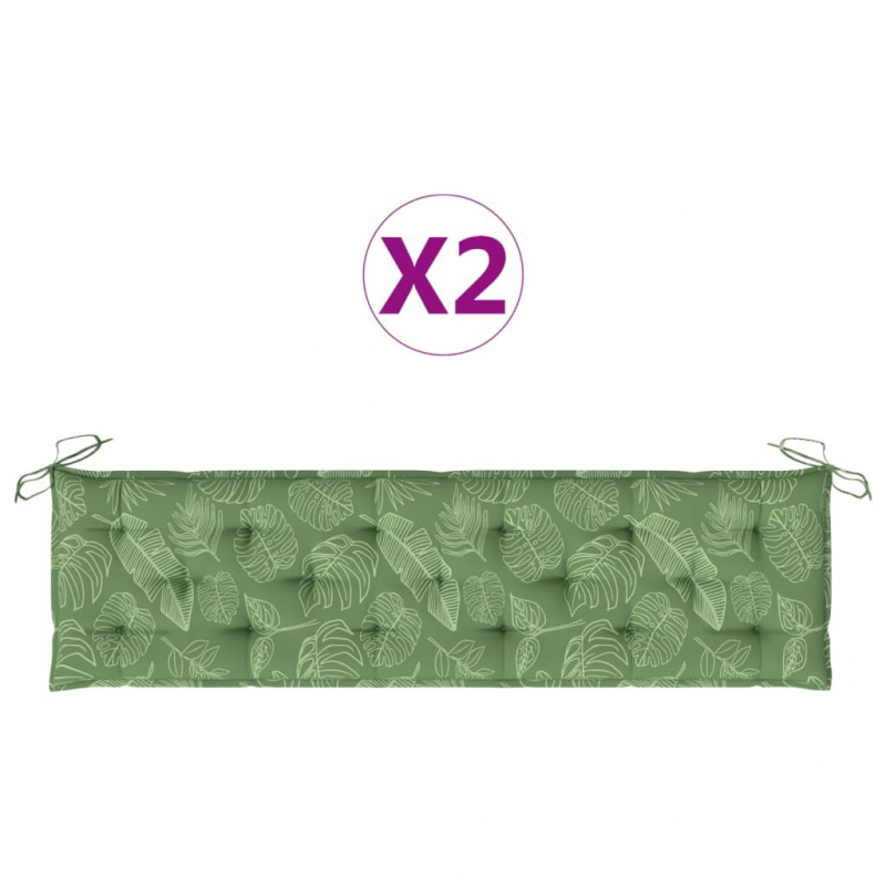 Gartenbank-Auflagen 2 Stk. Bluttmuster Oxford-Gewebe