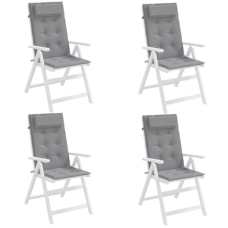 Hochlehner-Auflagen 4 Stk. Grau Oxford-Gewebe