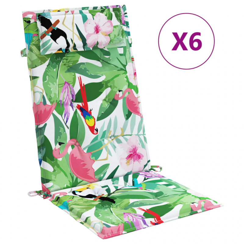 Hochlehner-Auflagen 6 Stk. Mehrfarbig Oxford-Gewebe