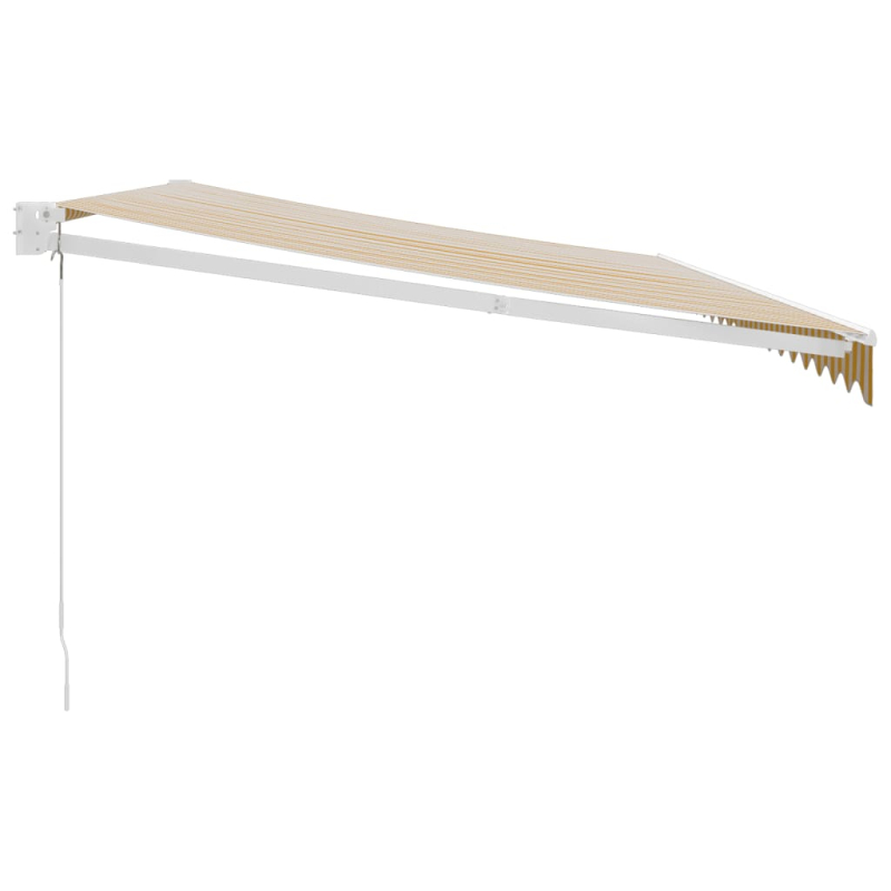 Markise Einziehbar Gelb und Weiß 5x3 m Stoff und Aluminium