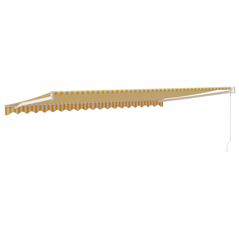Markise Einziehbar Gelb und Weiß 5x3 m Stoff und Aluminium