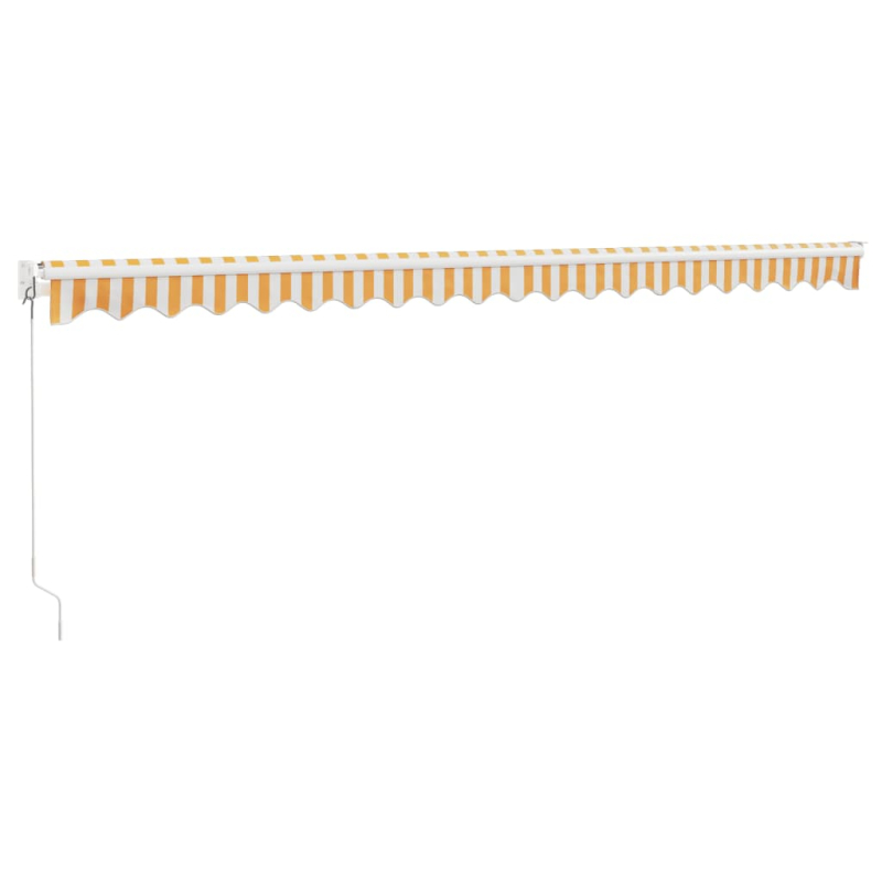 Markise Einziehbar Gelb und Weiß 5x3 m Stoff und Aluminium