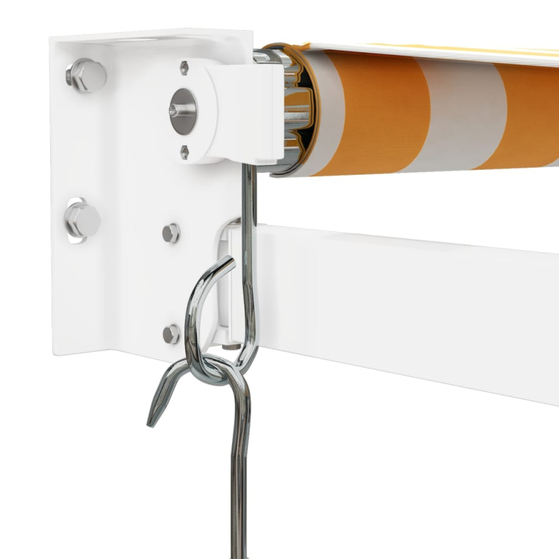 Markise Einziehbar Gelb und Weiß 5x3 m Stoff und Aluminium