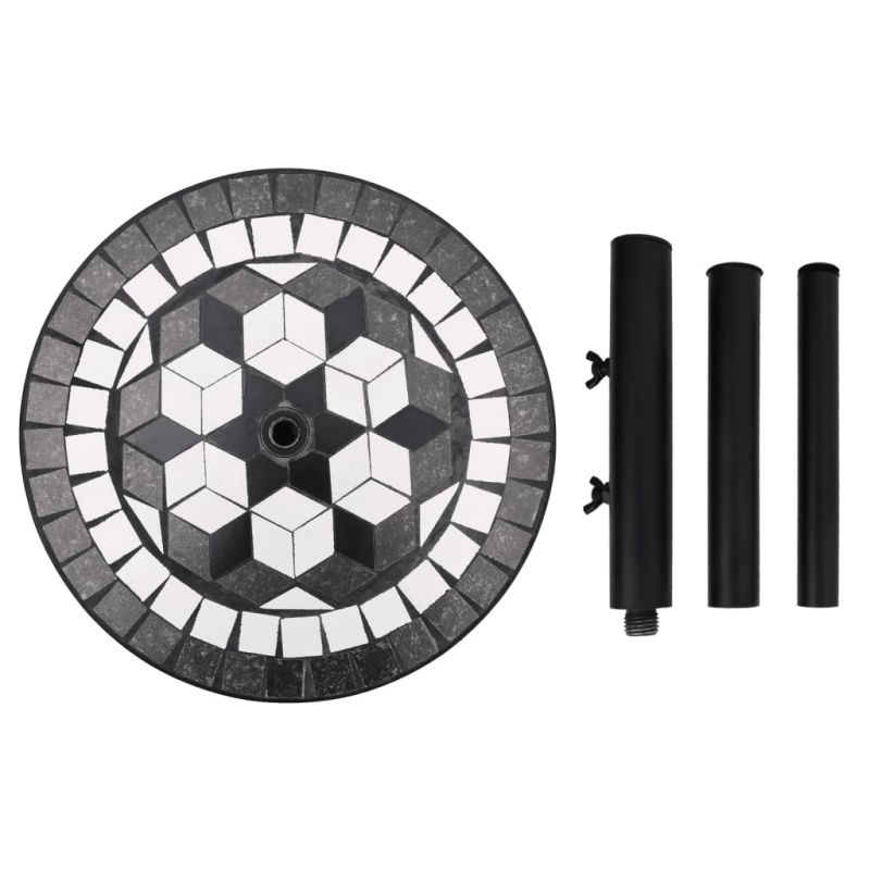 Sonnenschirmständer Schwarz und Weiß Rund 12 kg