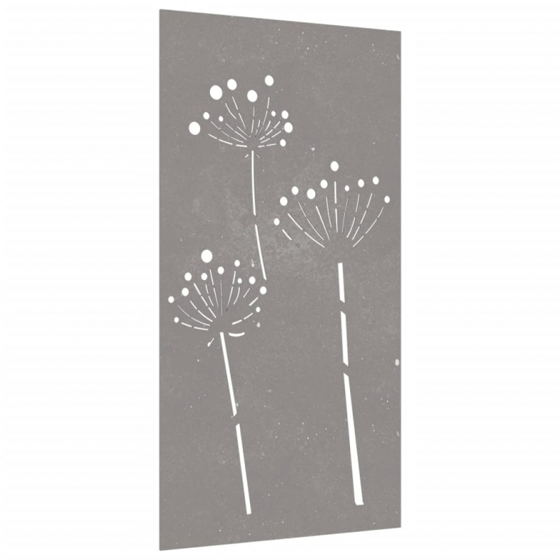 Garten-Wanddeko 105x55 cm Cortenstahl Blumen-Design