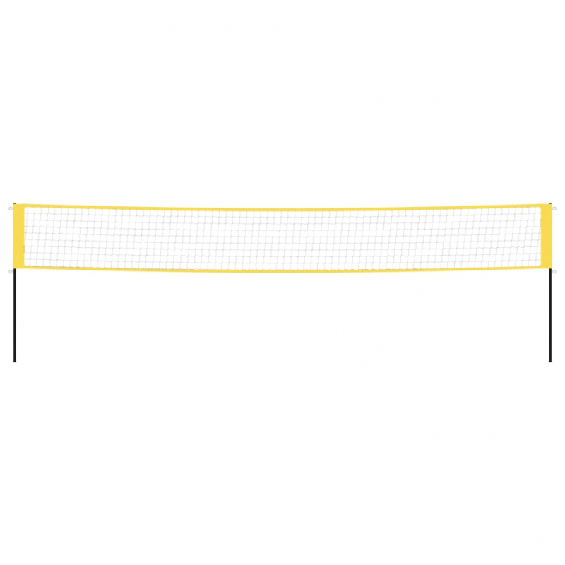 Badminton-Netz Gelb und Schwarz 600x155 cm PE-Gewebe