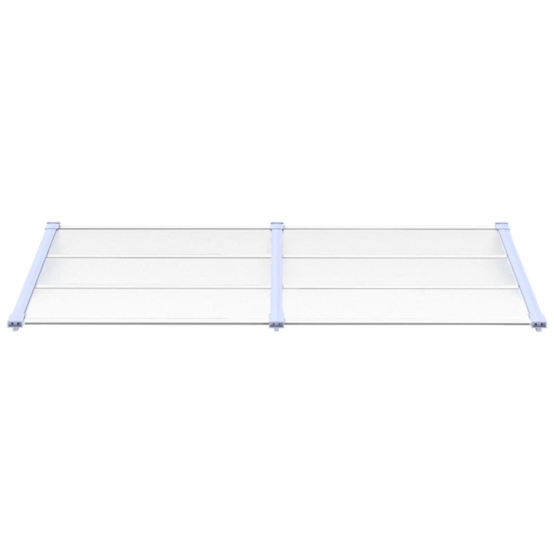 Türvordach Grau und Transparent 199x90 cm Polycarbonat