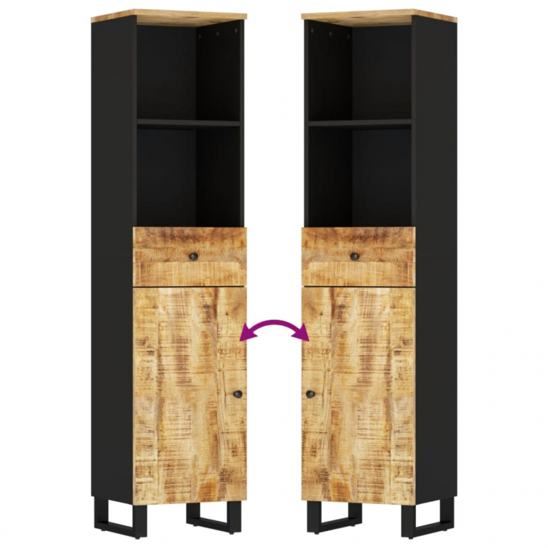 Badschrank 38x33x160 cm Massivholz Mango