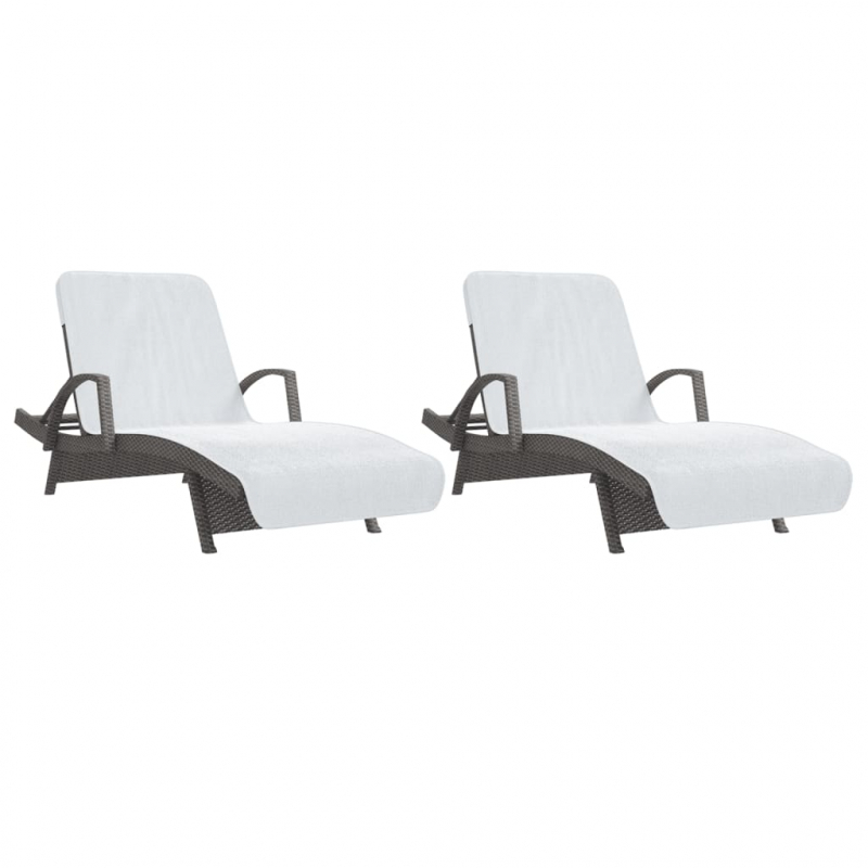 Strandtücher 2 Stk. Weiß 75x200 cm Stoff 400 GSM