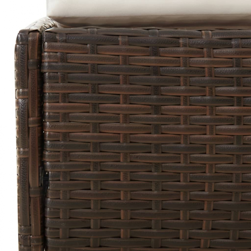 Sonnenliege mit Faltdach Braun 200x114x128 cm Poly Rattan