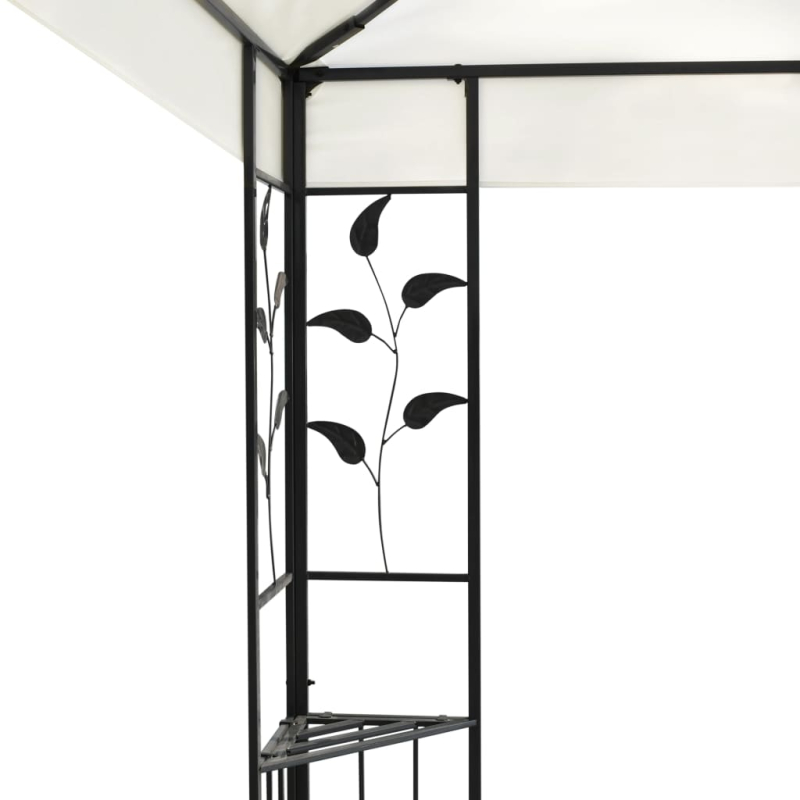 Pavillon mit Doppeldach Weiß 6x3 m Stahl