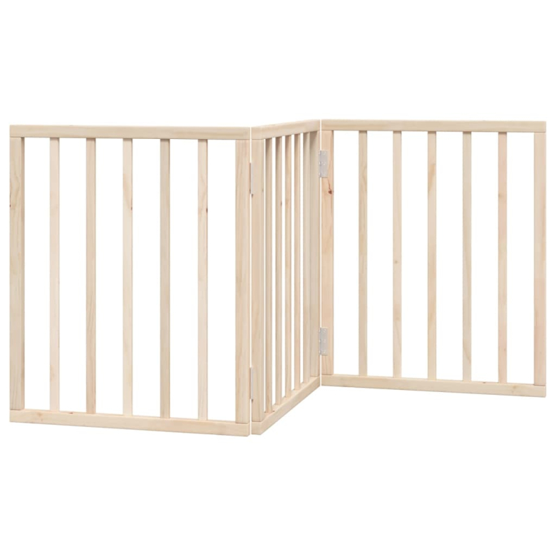 3-tlg. Hundetor Faltbar 150 cm Pappelholz