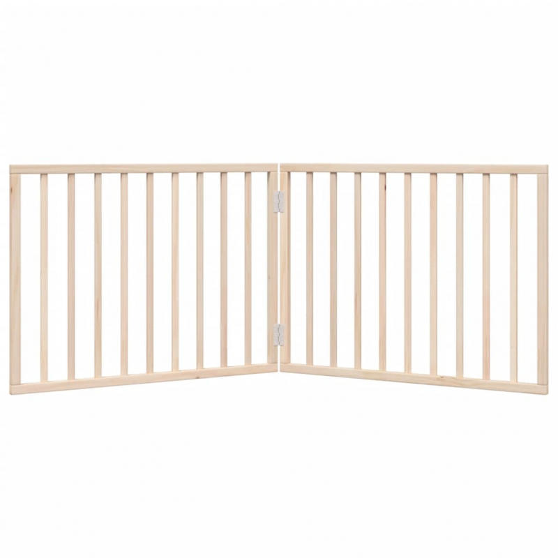 2-tlg. Hundetor Faltbar 160 cm Pappelholz