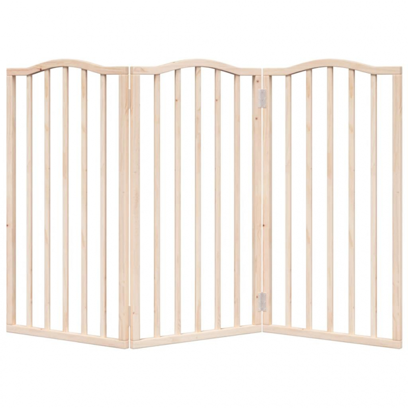 3-tlg. Hundetor Faltbar 150 cm Pappelholz